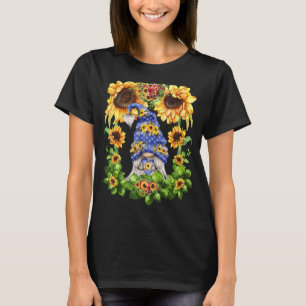 Niedlicher Sommer Mama Gnomie mit gelber Blütenblü T-Shirt