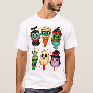 Niedlicher Sommer Popsikel Horror Halloween Gesche T-Shirt