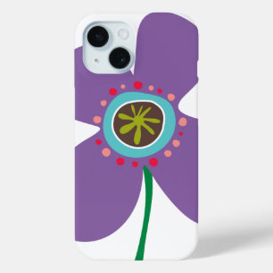 Niedlicher Sommer PurpleDaisy Pop Blume Whimsical iPhone 15 Hülle