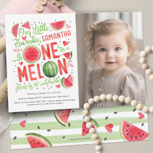 Niedlicher Sommer Wassermelone Frucht Girl 1. Gebu Einladung