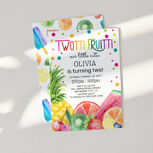 Niedlicher Sommer ZWEI-tti Fruitti Fruit 2. Geburt Einladung