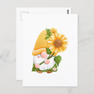 Niedlicher Sommergarten mit Sonnenblumen Postkarte