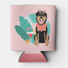 Niedlicher Sommerhund mit Sonnenbrille Dosenkühler