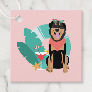 Niedlicher Sommerhund mit Sonnenbrille Geschenkanhänger