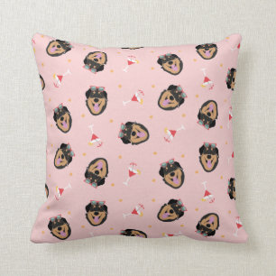 Niedlicher Sommerhund mit Sonnenbrillenmuster Kissen