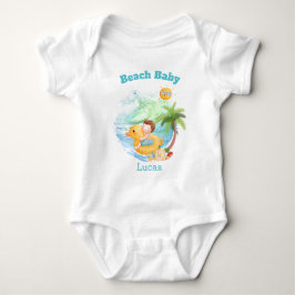 Niedlicher Sommerurlaub Name Beach Baby Boy Baby Strampler