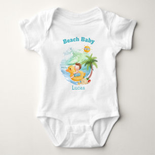 Niedlicher Sommerurlaub Name Beach Baby Boy Baby Strampler