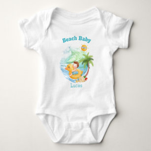 Niedlicher Sommerurlaub Name Beach Baby Boy Strampler