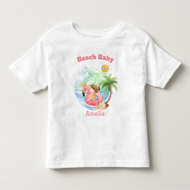 Niedlicher Sommerurlaub Name Beach Girl Kleinkind T-shirt (Vorderseite)