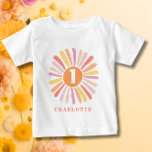 Niedlicher Sonnenschein 1. Geburtstag Personalisie Baby T-shirt<br><div class="desc">Niedlicher Sonnenschein 1. Geburtstag Personalisierter Baby T - Shirt. Personalisieren Sie dieses Design sehr einfach mit Ihren eigenen Details. Karo in der Kollektion für die passende Dekoration des Party und Einladungen zum ersten Geburtstag deines hübschen Babys. Gute Anpassung!</div>