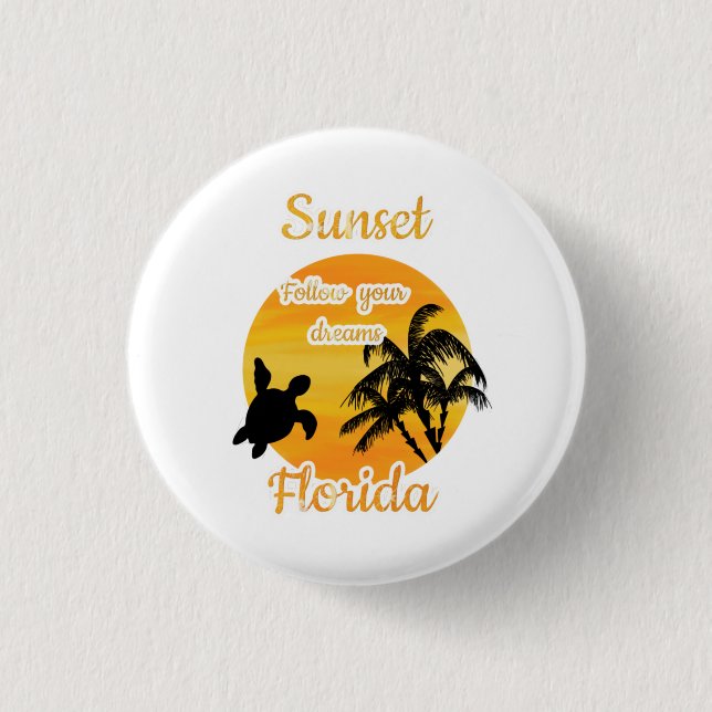Niedlicher Sonnenuntergang in Florida Button (Vorderseite)
