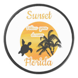 Niedlicher Sonnenuntergang in Florida Eishockey Puck