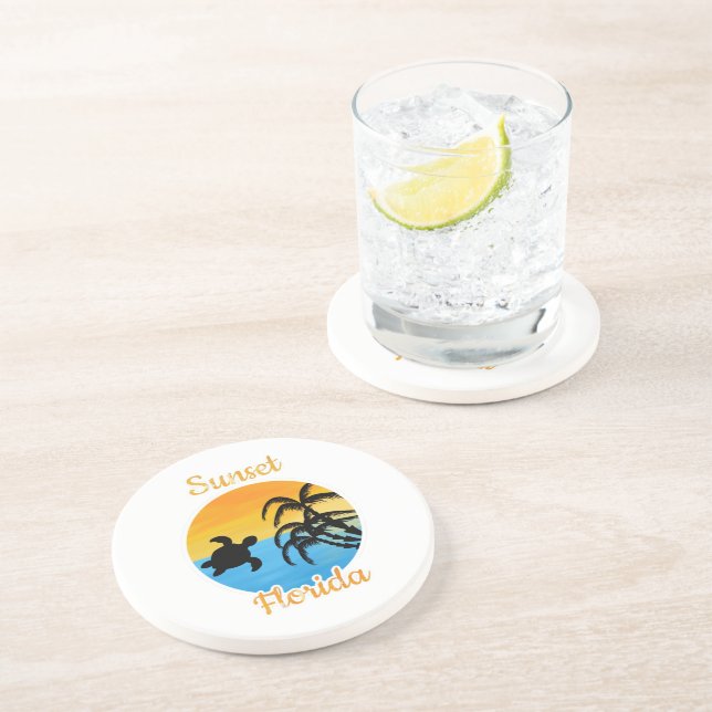 Niedlicher Sonnenuntergang in Florida Getränkeuntersetzer (Seite)