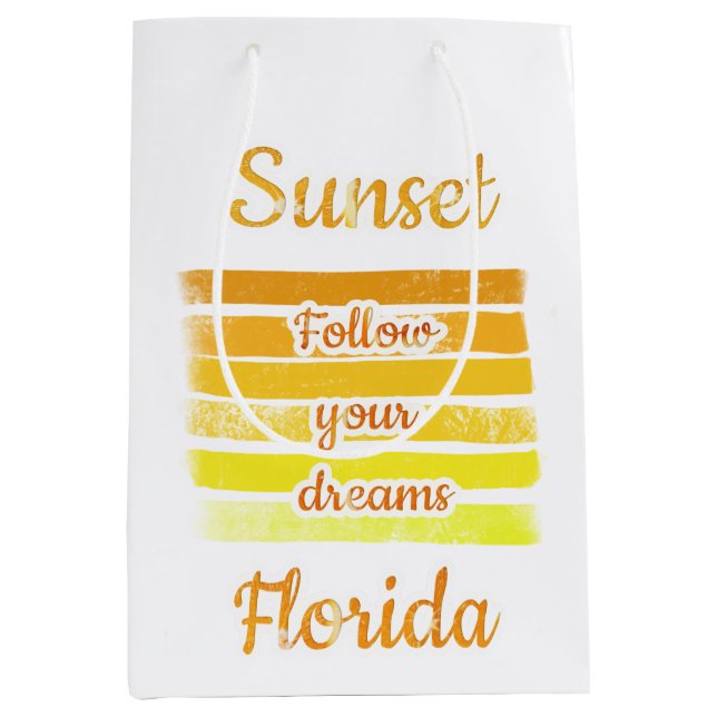 Niedlicher Sonnenuntergang in Florida Mittlere Geschenktüte (Vorderseite)