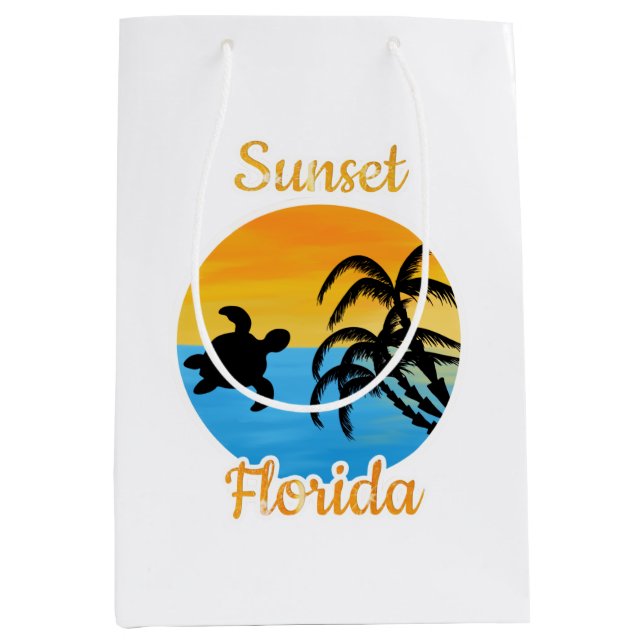 Niedlicher Sonnenuntergang in Florida Mittlere Geschenktüte (Vorderseite)