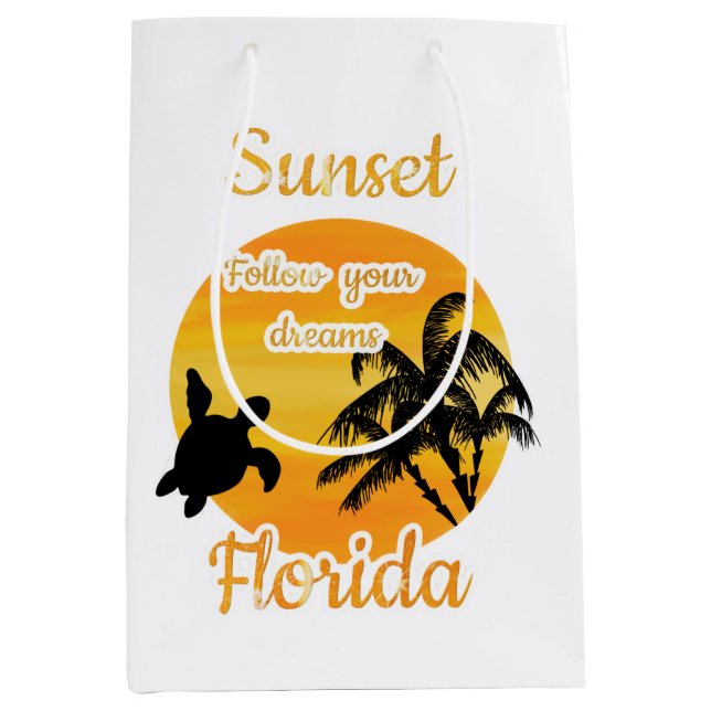 Niedlicher Sonnenuntergang in Florida Mittlere Geschenktüte (Vorderseite)