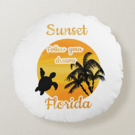 Niedlicher Sonnenuntergang in Florida Rundes Kissen