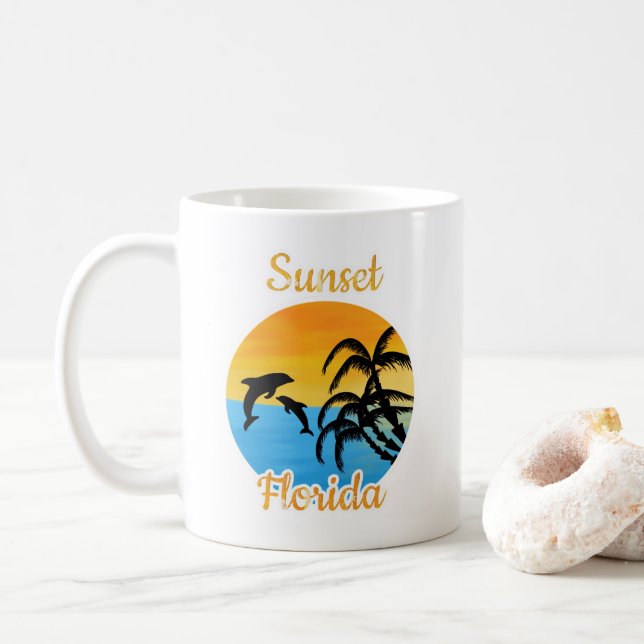 Niedlicher Sonnenuntergang in Florida Tasse (Mit Donut)