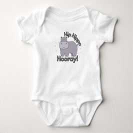 Niedlicher, sonniger "Angesagter Hippo Hooray" Hip Baby Strampler