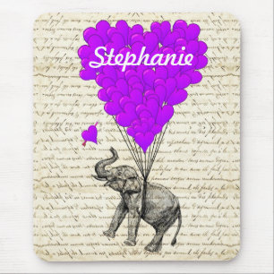 Niedlicher, sonniger Elefant und Herzblasen Mousepad