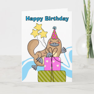 Niedlicher sonniger Geburtstag Platypus Beaver Duc Karte