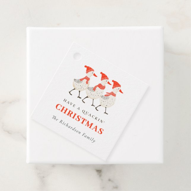 Niedlicher, sonniger Roter Winter, der Weihnachtsh Geschenkanhänger (Beispiel)