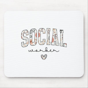 Niedlicher Sozialarbeiter: floral Advocate unterst Mousepad
