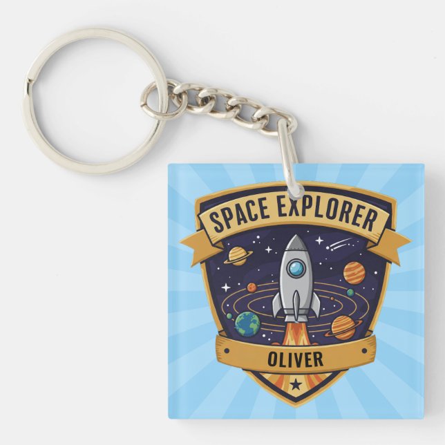 Niedlicher Space Explorer Schlüsselanhänger (Vorderseite)