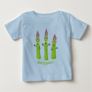 Niedlicher Spargel mit Gemüsetrio-Cartoon Baby T-shirt