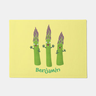 Niedlicher Spargel mit Gemüsetrio-Cartoon Fußmatte