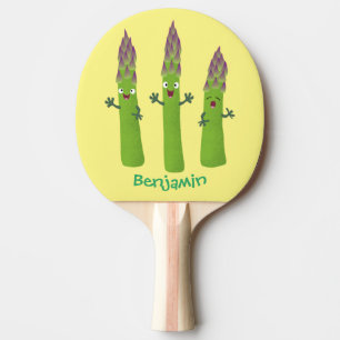 Niedlicher Spargel mit Gemüsetrio-Cartoon Tischtennis Schläger