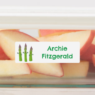 Niedlicher Spargel pflanzlicher Cartoon personalis Etiketten