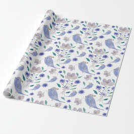 Niedlicher Sparrow mit einem Blume-Hut Geschenkpapier