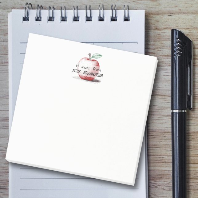 Niedlicher Spaß auf Handzeichen Red Apple Lehrer W Post-it Klebezettel (Von Creator hochgeladen)