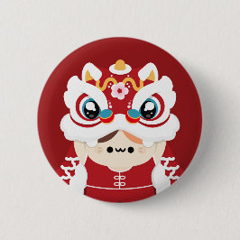Niedlicher Spaß chinesisches Neujahr Button