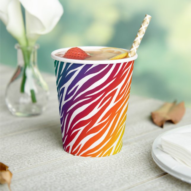 Niedlicher Spaß Farbenfroh Trendy Cool Funny Zebra Pappbecher (In Situ)