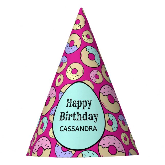 Niedlicher Spaß Farbenfrohe Sprinkle Donut Muster  Partyhütchen (Vorderseite)