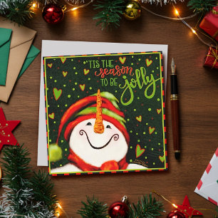 Niedlicher Spaß Festive Snowman Weihnachtskarte Feiertagskarte