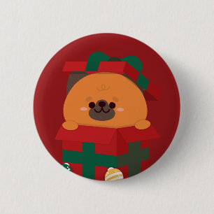 Niedlicher Spaß frohe Weihnachten Button