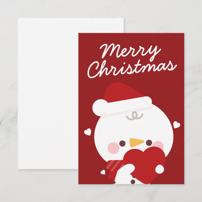 Niedlicher Spaß frohe Weihnachten Dankeskarte (Vorne/Hinten)