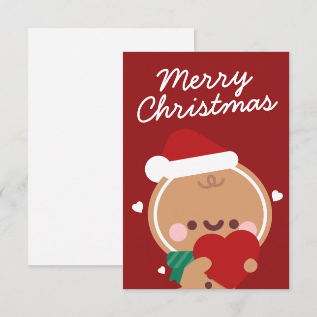 Niedlicher Spaß frohe Weihnachten Dankeskarte (Vorne/Hinten)