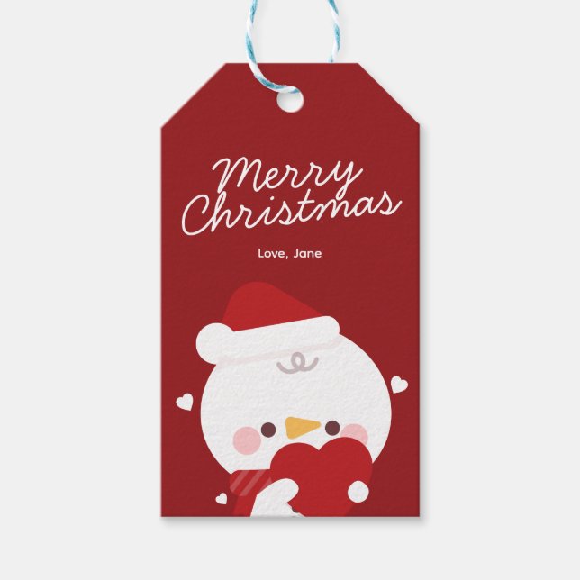 Niedlicher Spaß frohe Weihnachten Geschenkanhänger (Vorderseite)