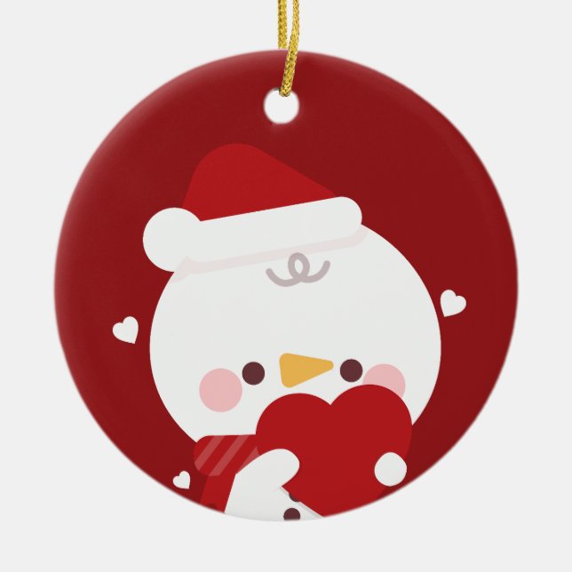 Niedlicher Spaß frohe Weihnachten Keramik Ornament (Vorne)