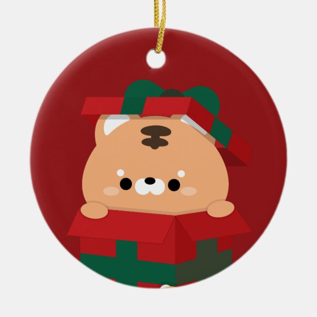 Niedlicher Spaß frohe Weihnachten Keramik Ornament (Vorne)