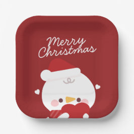 Niedlicher Spaß frohe Weihnachten Pappteller