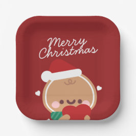 Niedlicher Spaß frohe Weihnachten Pappteller