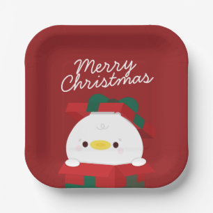 Niedlicher Spaß frohe Weihnachten Pappteller