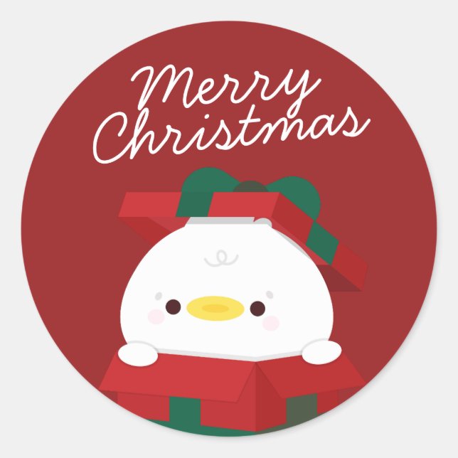 Niedlicher Spaß frohe Weihnachten Runder Aufkleber (Vorderseite)