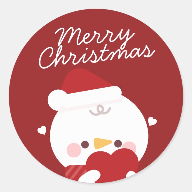 Niedlicher Spaß frohe Weihnachten Runder Aufkleber (Vorderseite)