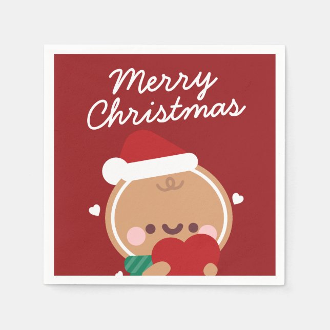 Niedlicher Spaß frohe Weihnachten Serviette (Vorderseite)